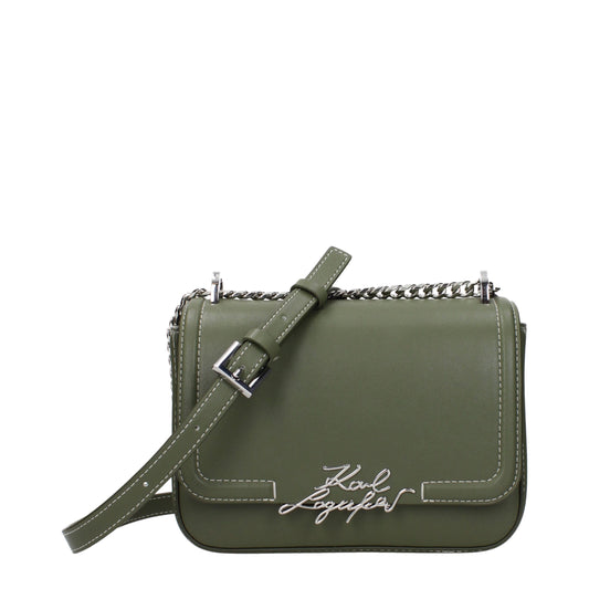 Karl Lagerfeld Green Leather Handbag