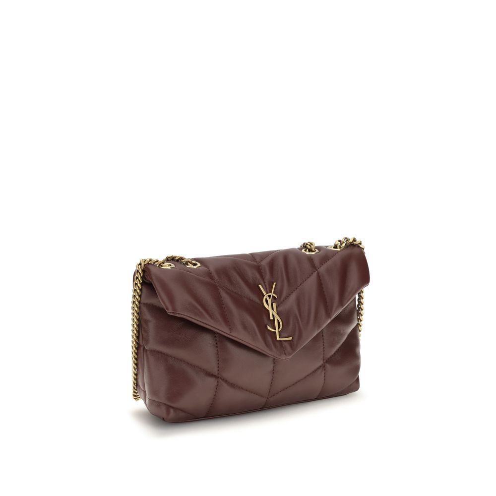Saint Laurent Bordeaux Leather Handbag