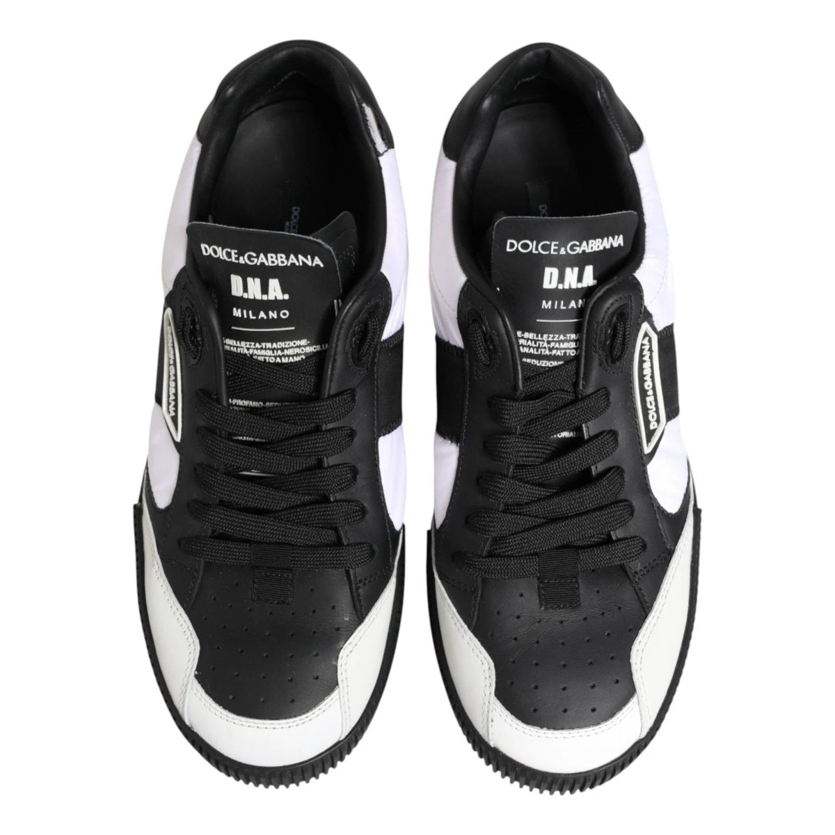Dolce & Gabbana Miami Black & White Leather Sneakers