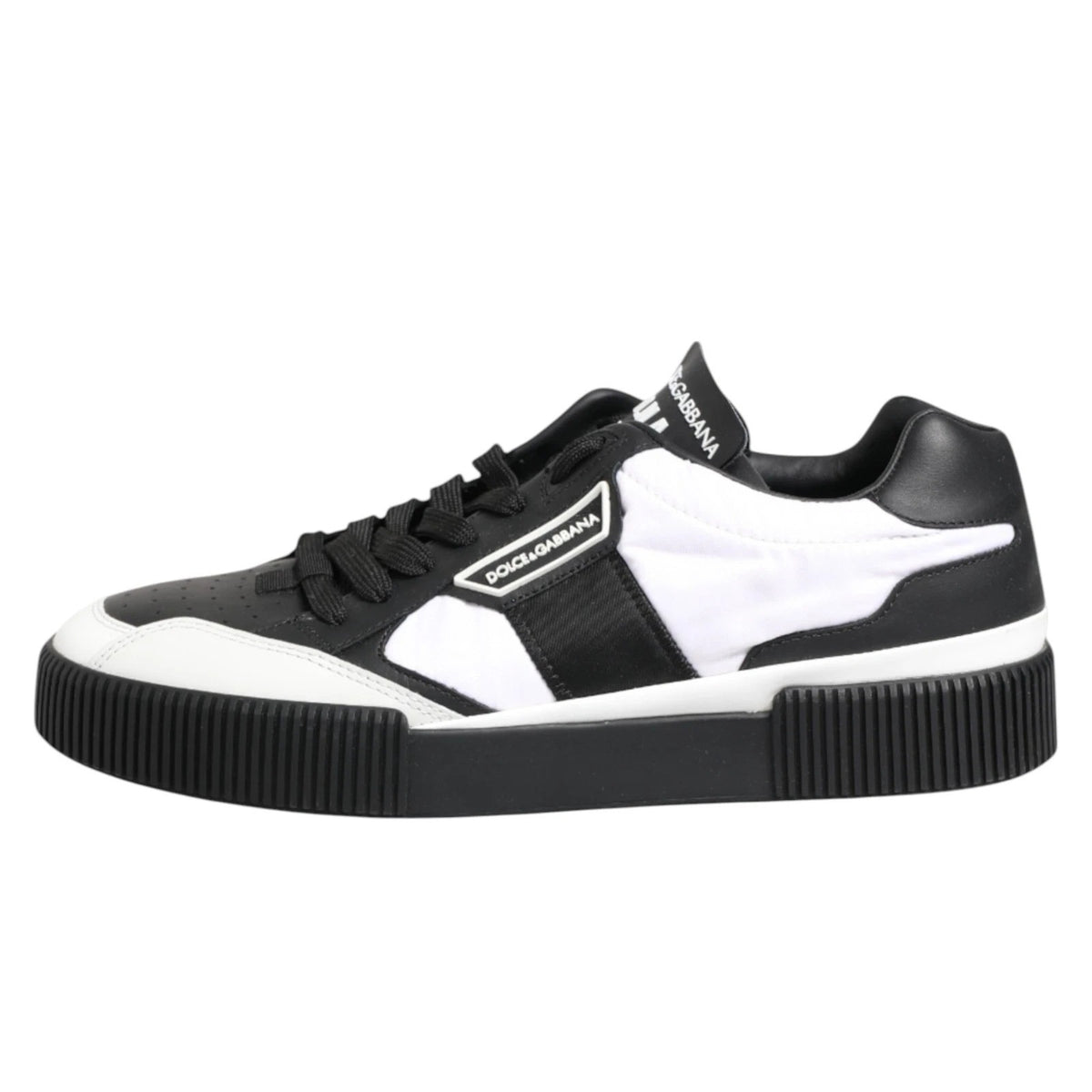 Dolce & Gabbana Miami Black & White Leather Sneakers