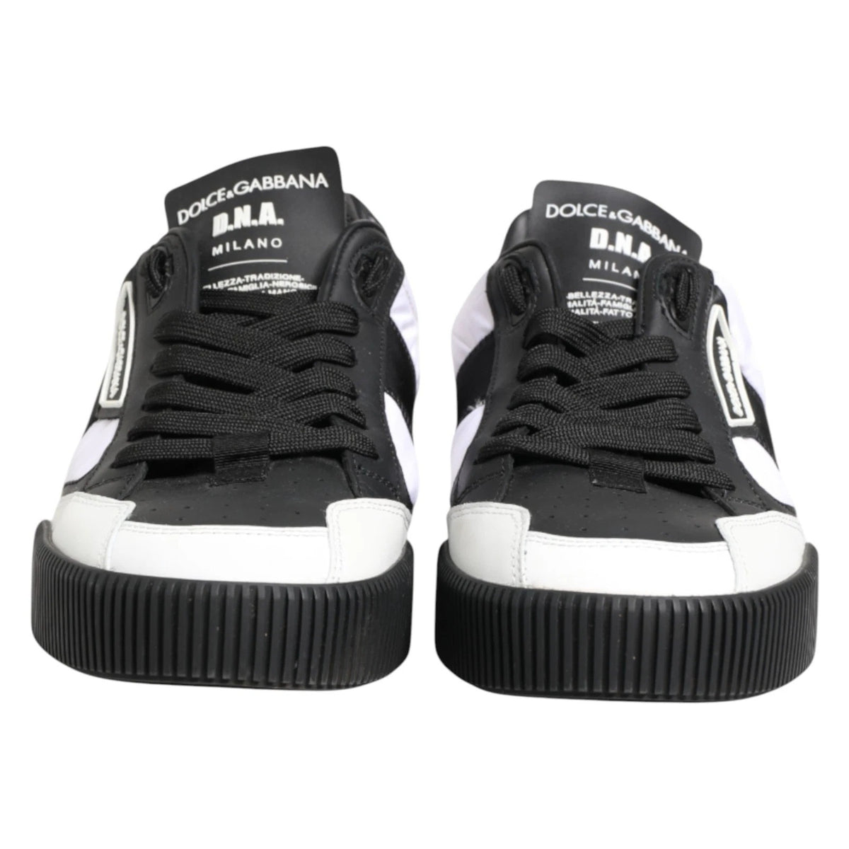 Dolce & Gabbana Miami Black & White Leather Sneakers