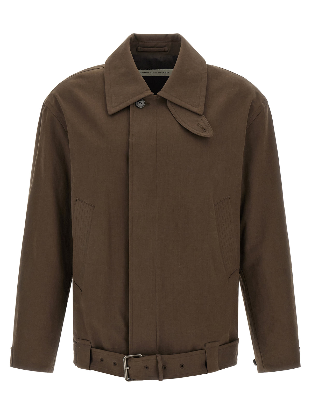 Dries Van Noten Brown Cotton Full-Length Jacket