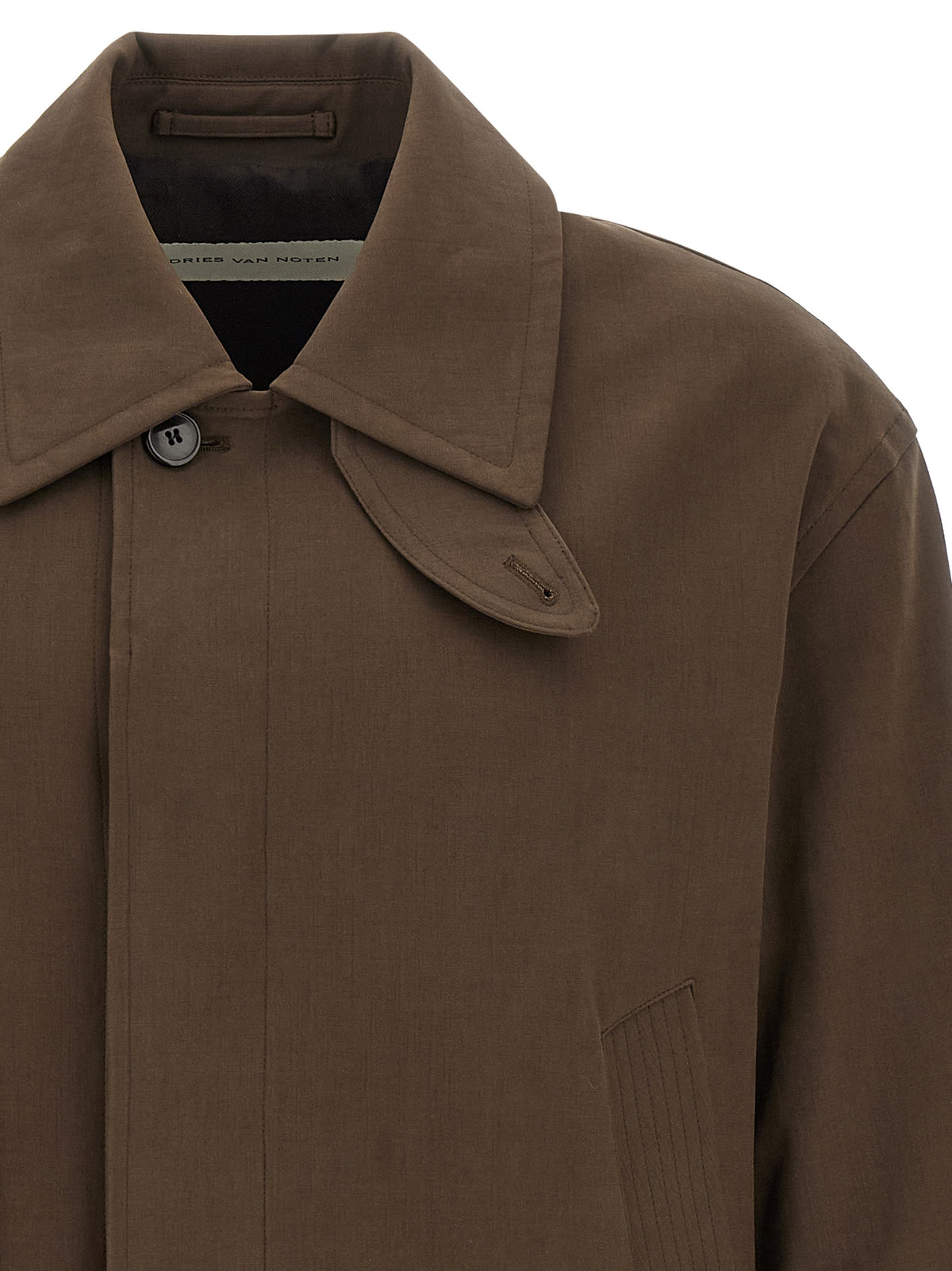 Dries Van Noten Brown Cotton Full-Length Jacket