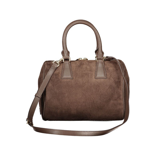 Furla Olivia M Boston Brown Leather Handbag