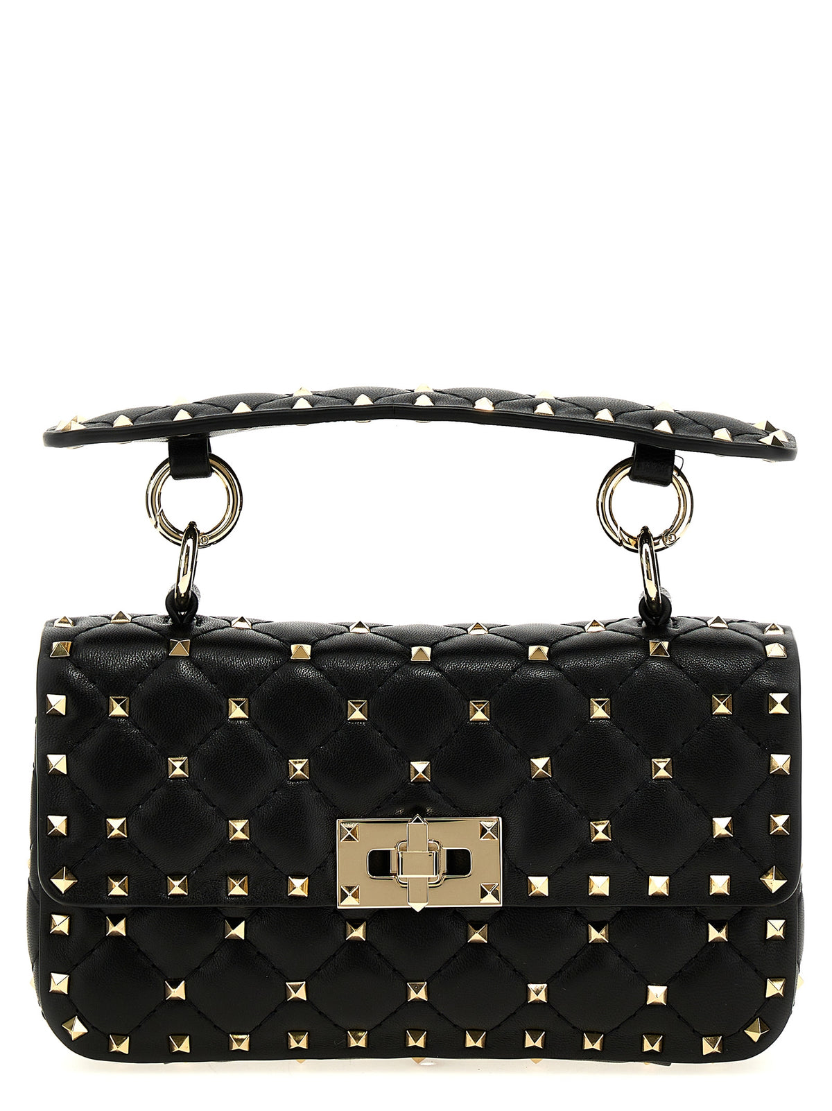 Valentino Garavani Rockstud Spike Black Leather Handbag