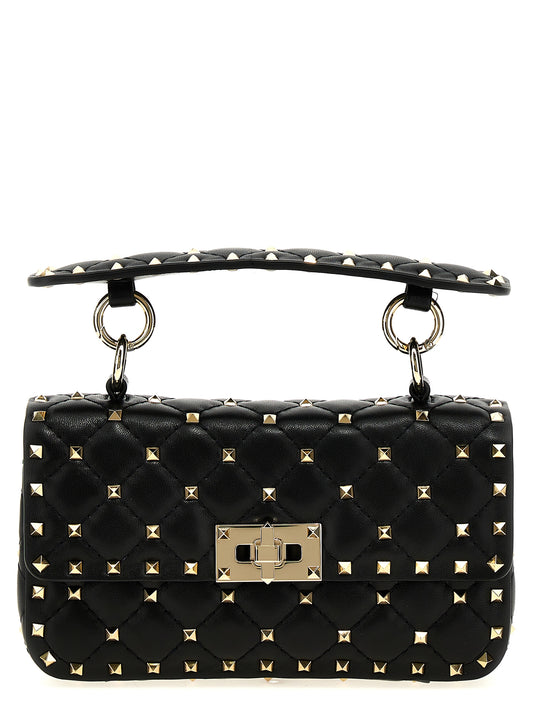 Valentino Garavani Rockstud Spike Black Leather Handbag