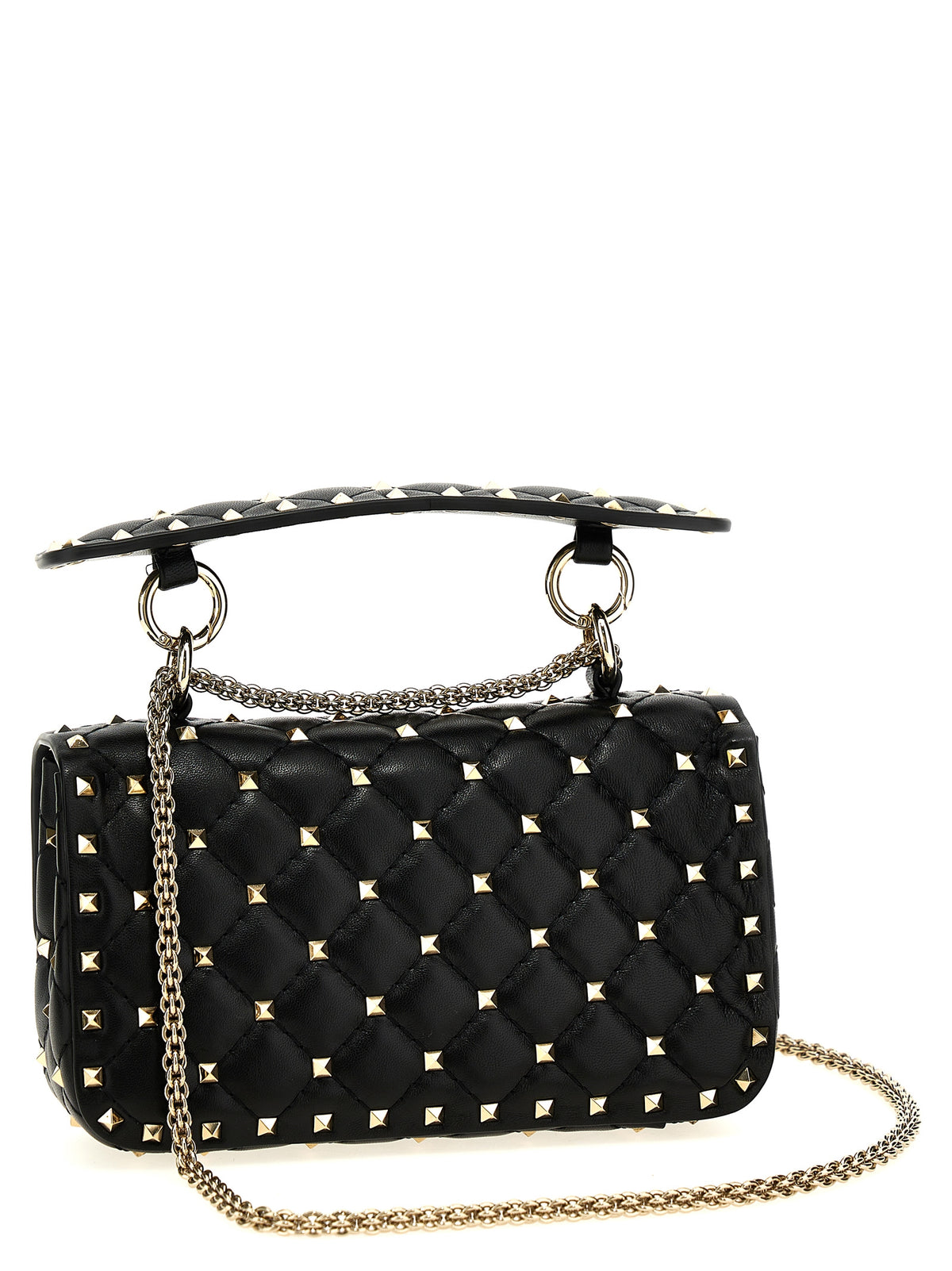 Valentino Garavani Rockstud Spike Black Leather Handbag