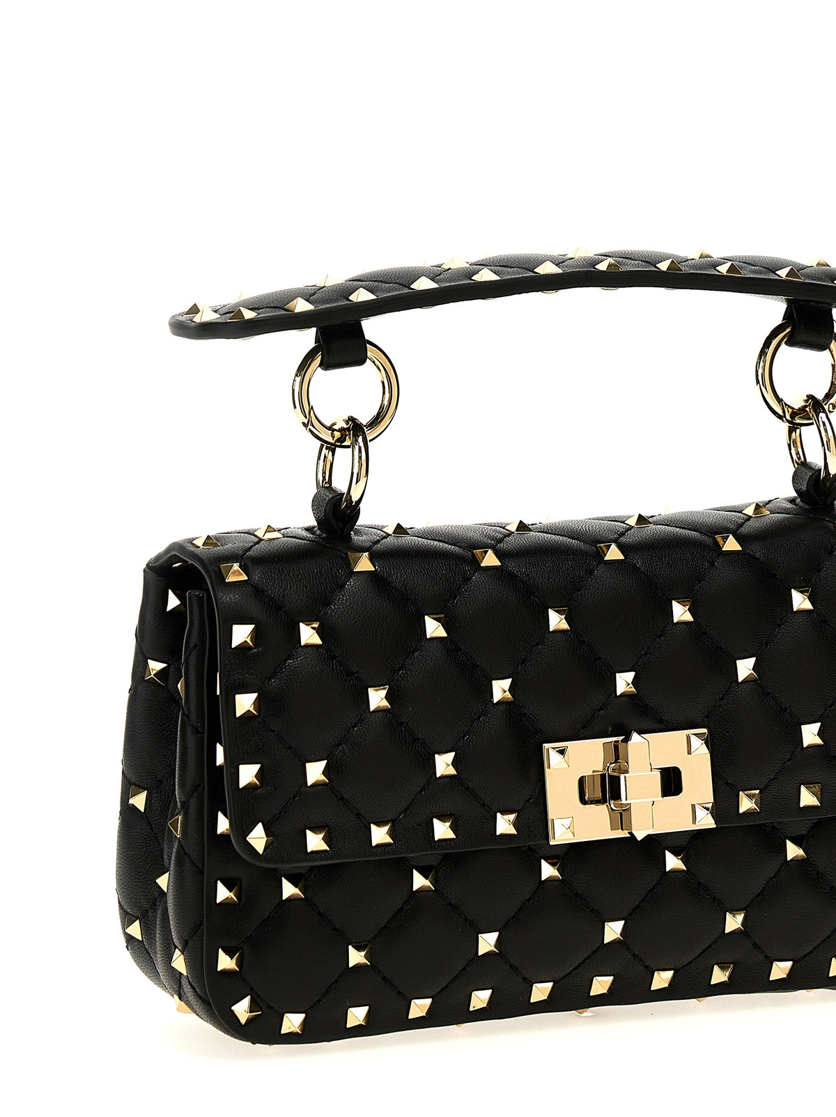 Valentino Garavani Rockstud Spike Black Leather Handbag