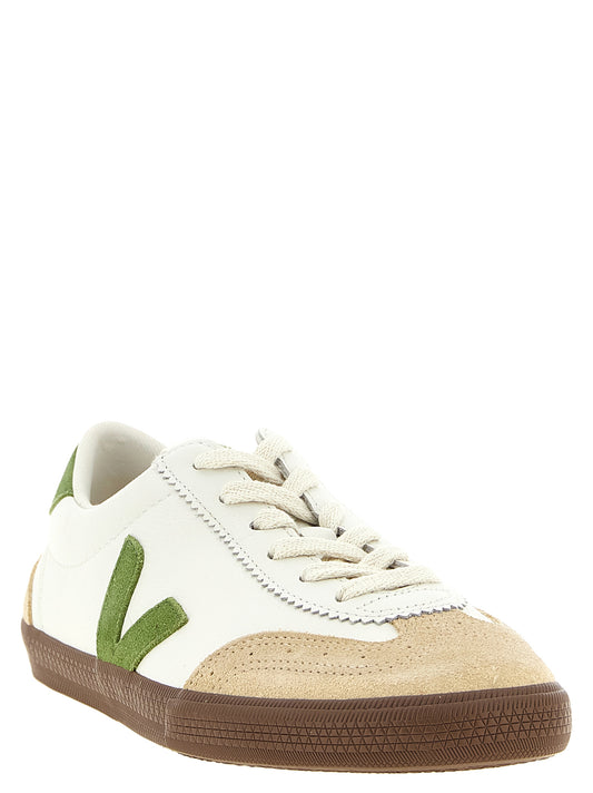 Veja Beige Leather Athletic Sneakers