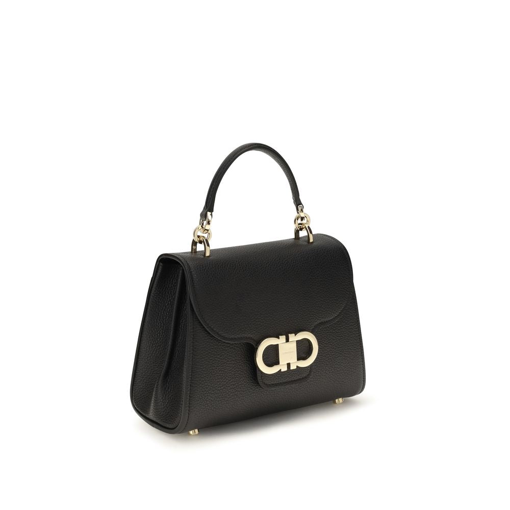 Ferragamo Gancini Mini Black Leather Handbag