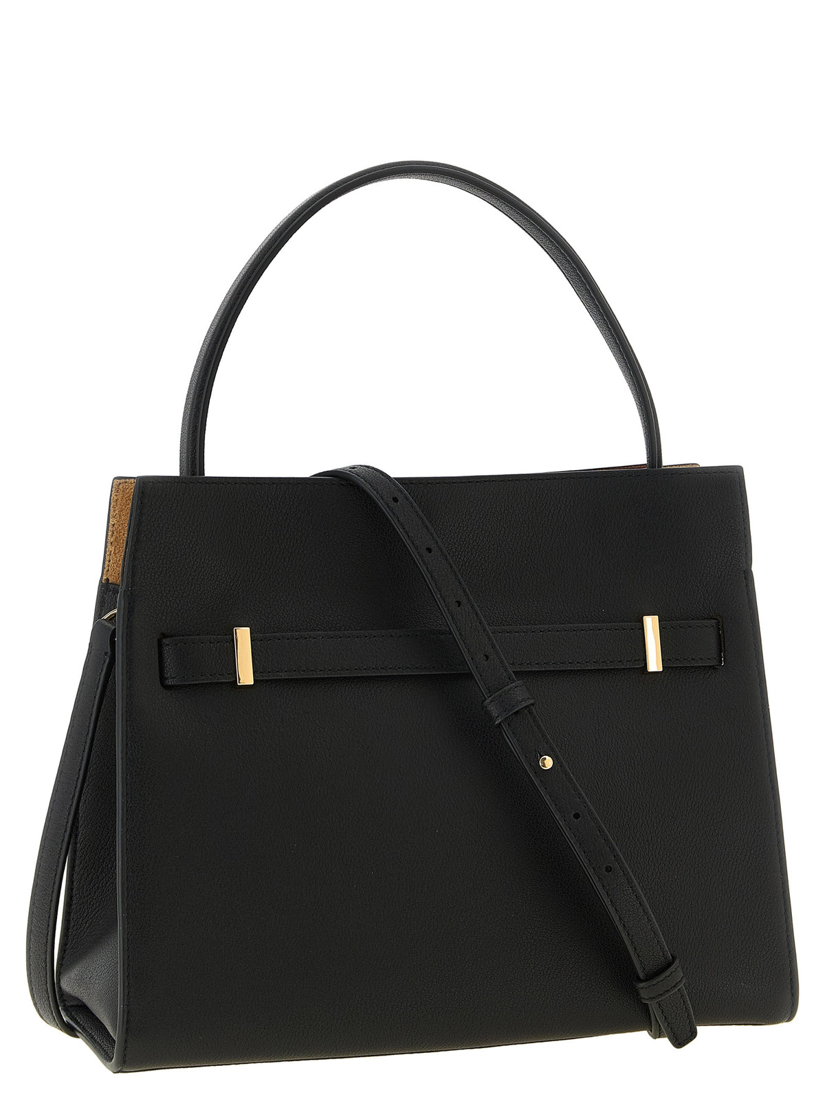 Tory Burch Lee Radziwill Black Leather Handbag