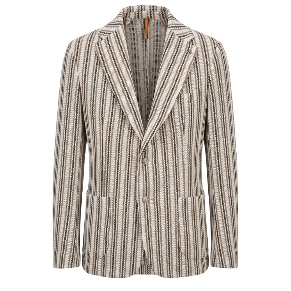 Roberto Pepe Luxury Beige Cotton Men's Blazer