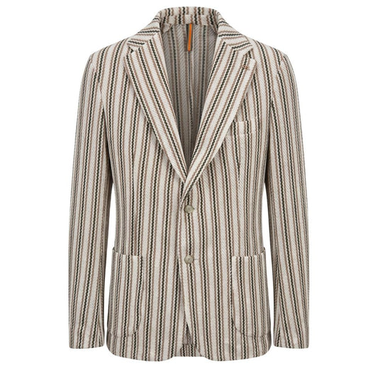 Roberto Pepe Luxury Beige Cotton Men's Blazer
