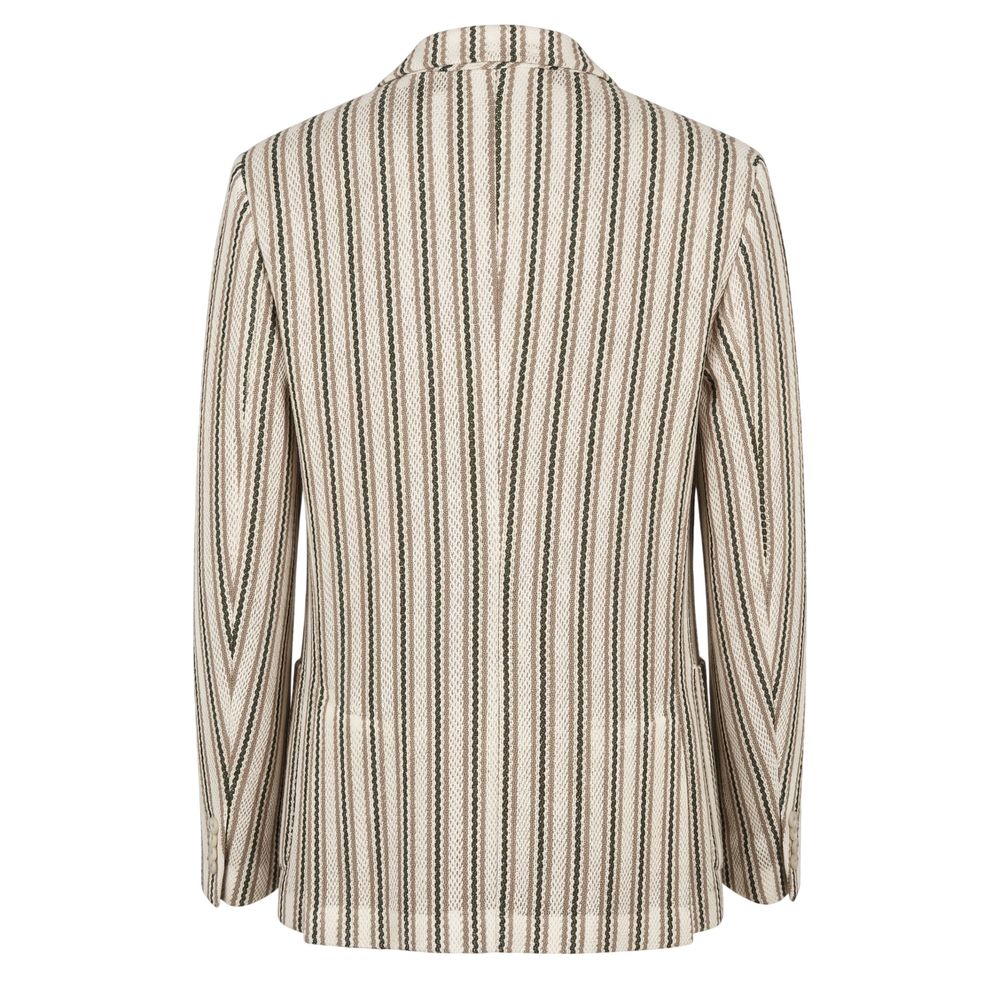 Roberto Pepe Luxury Beige Cotton Men's Blazer
