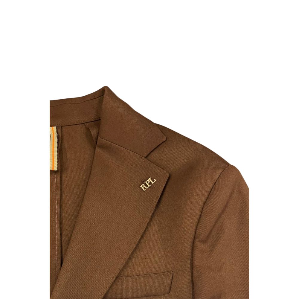 Roberto Pepe Luxury Brown Viscose Men's Blazer