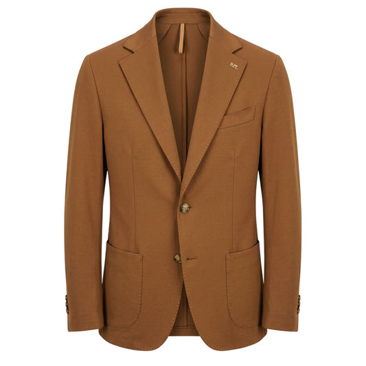 Roberto Pepe Luxury Brown Cotton Men Blazer