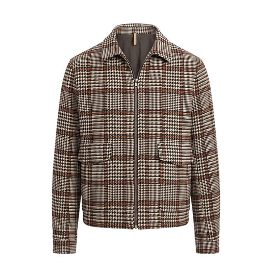 Roberto Pepe Luxury Plaid Viscose Men Jacket