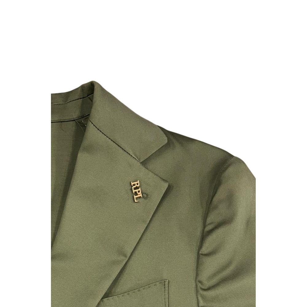 Roberto Pepe Luxury Green Cotton Men's Blazer