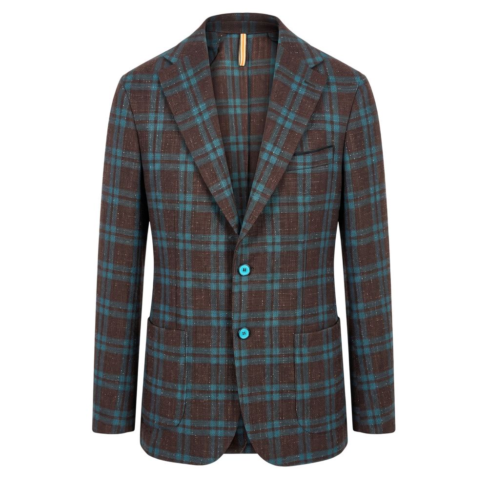 Roberto Pepe Luxury Brown Linen Men's Blazer