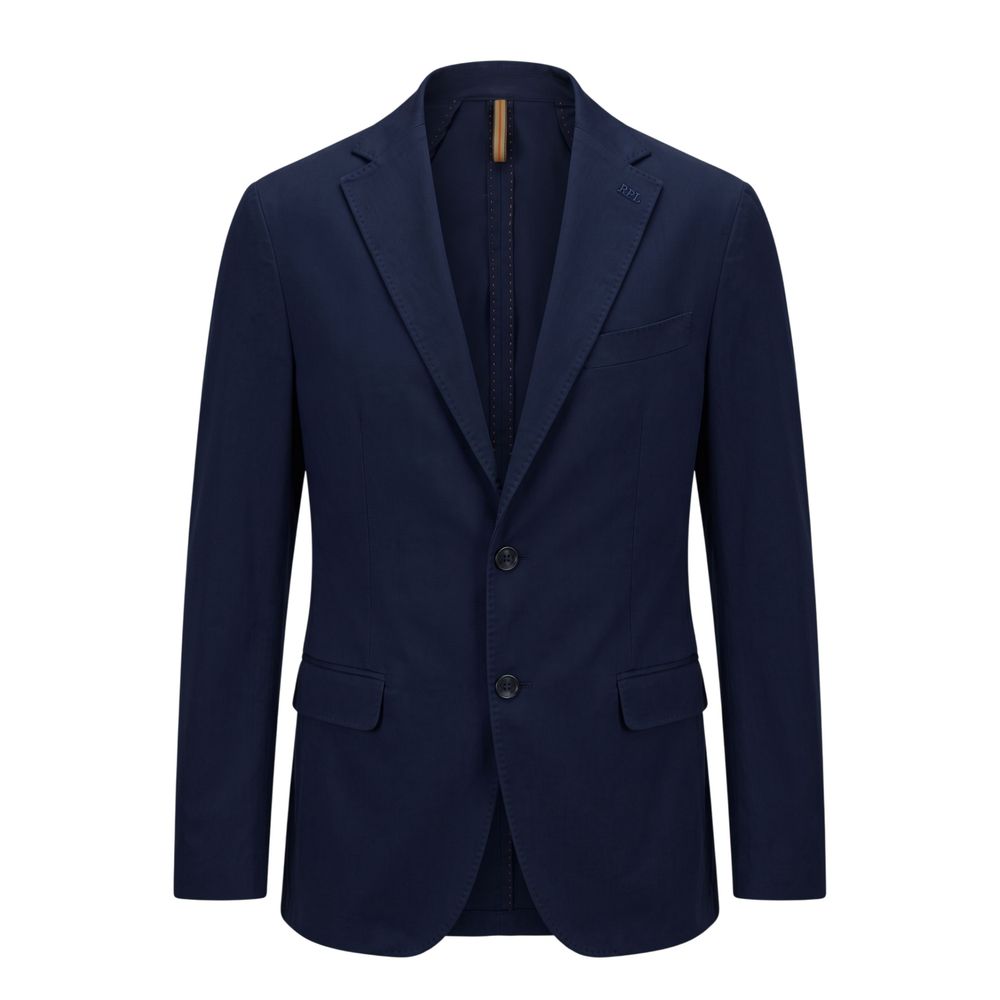 Roberto Pepe Luxury Blue Cotton Men Blazer