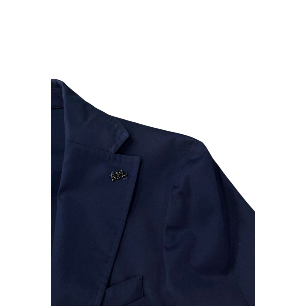 Roberto Pepe Luxury Blue Cotton Men Blazer