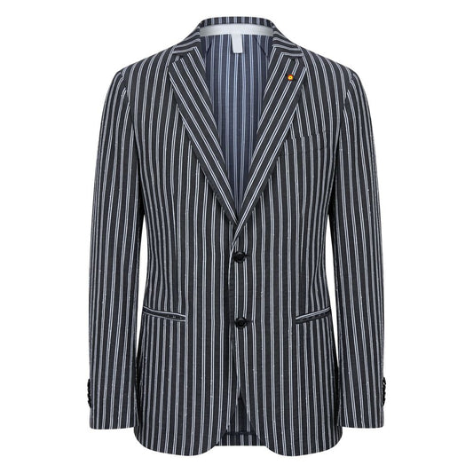 Roberto Pepe Luxury Blue Cotton Men's Blazer