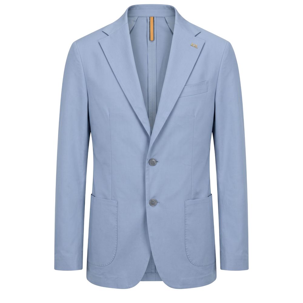 Roberto Pepe Luxury Light Blue Cotton Men Blazer