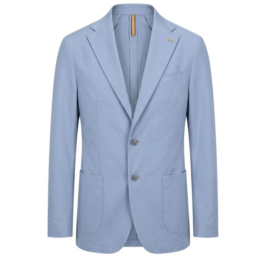 Roberto Pepe Luxury Light Blue Cotton Men Blazer