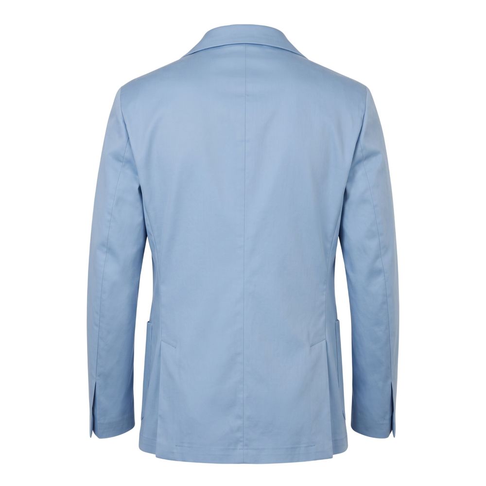 Roberto Pepe Luxury Light Blue Cotton Men Blazer