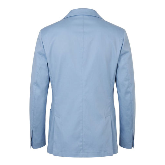 Roberto Pepe Luxury Light Blue Cotton Men Blazer