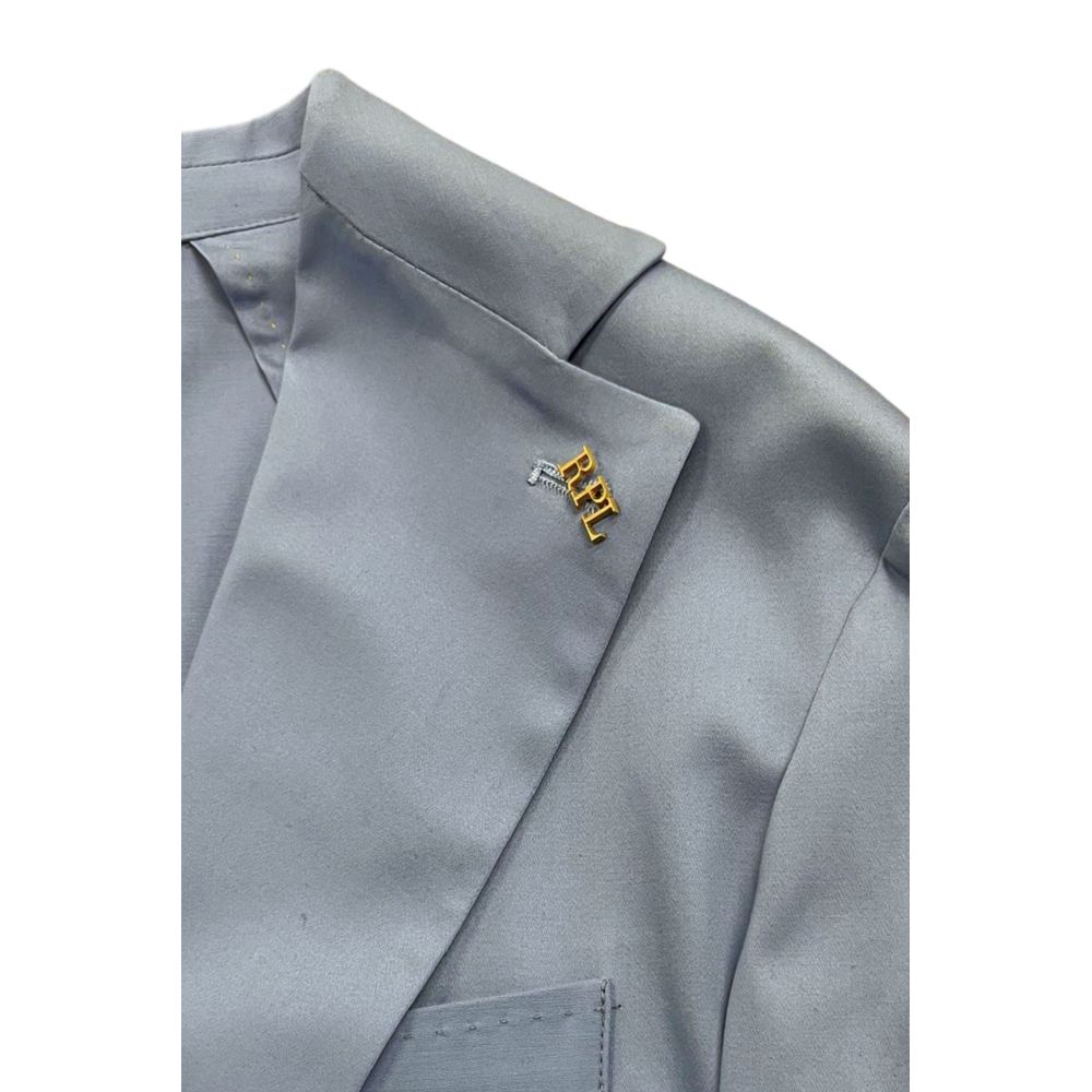 Roberto Pepe Luxury Light Blue Cotton Men Blazer