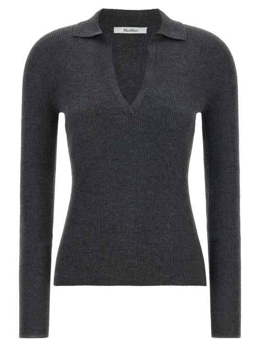 Max Mara Gray Cashmere Polo Shirt