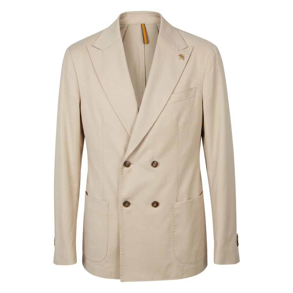 Roberto Pepe Luxury Beige Viscose Men Blazer