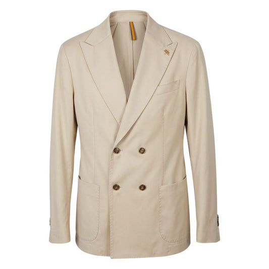 Roberto Pepe Luxury Beige Viscose Men Blazer