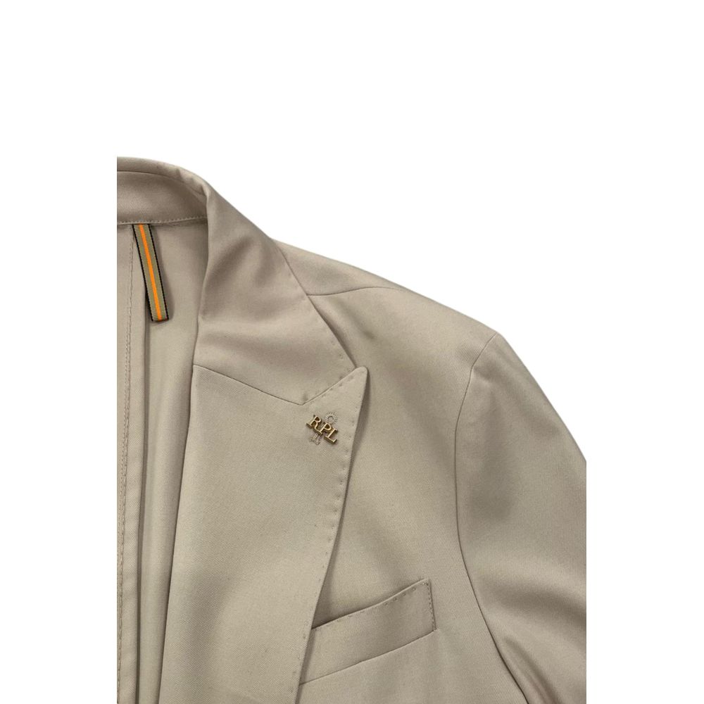 Roberto Pepe Luxury Beige Viscose Men Blazer
