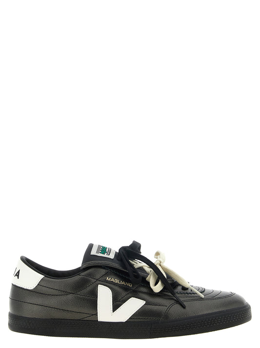 Veja Black Leather Low Top Sneakers