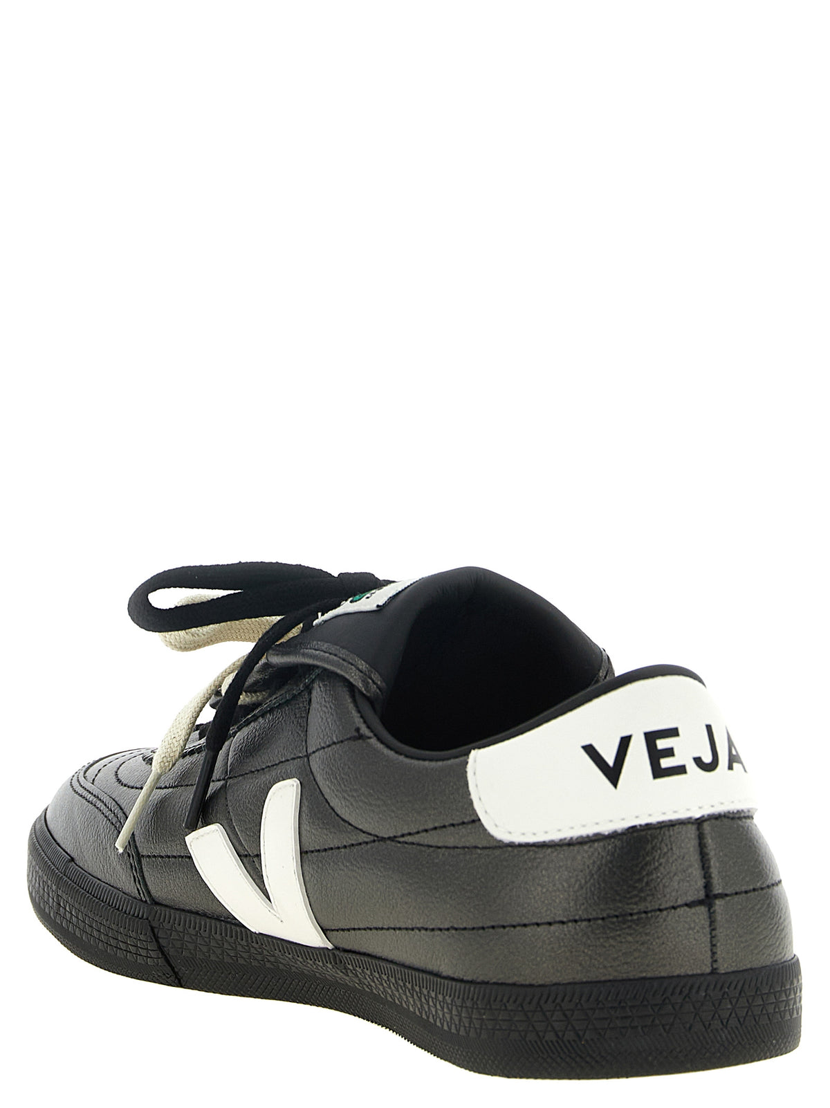Veja Black Leather Low Top Sneakers