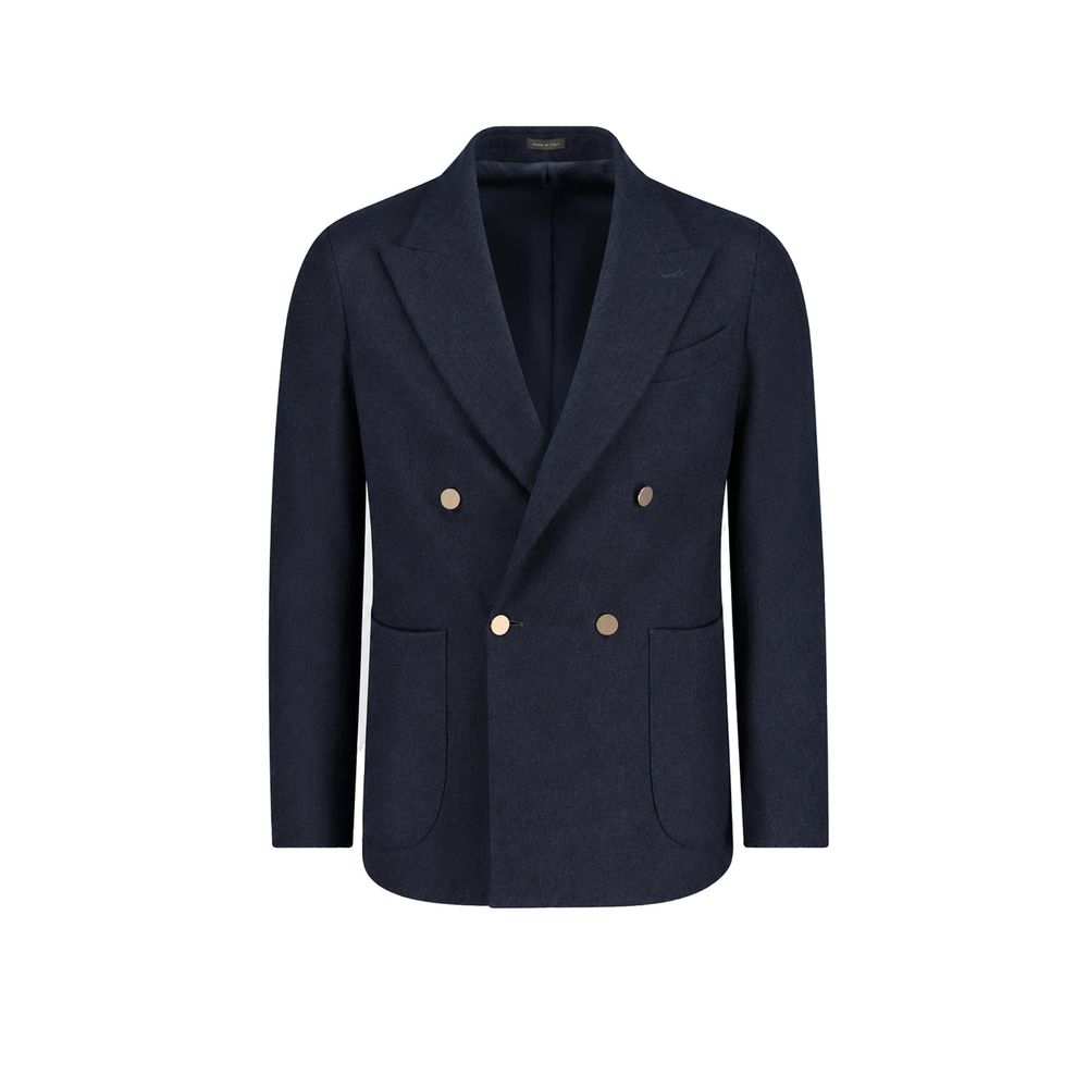 Autore Blue Wool Full-Length Blazer