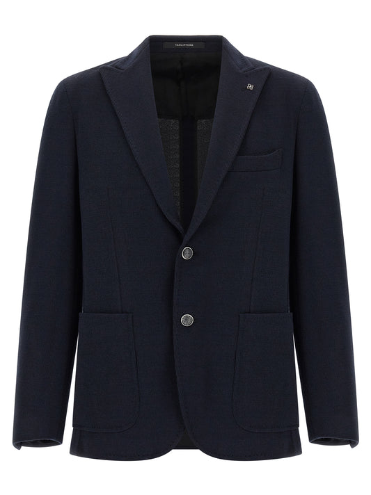 Tagliatore Blue Polyester Blazer