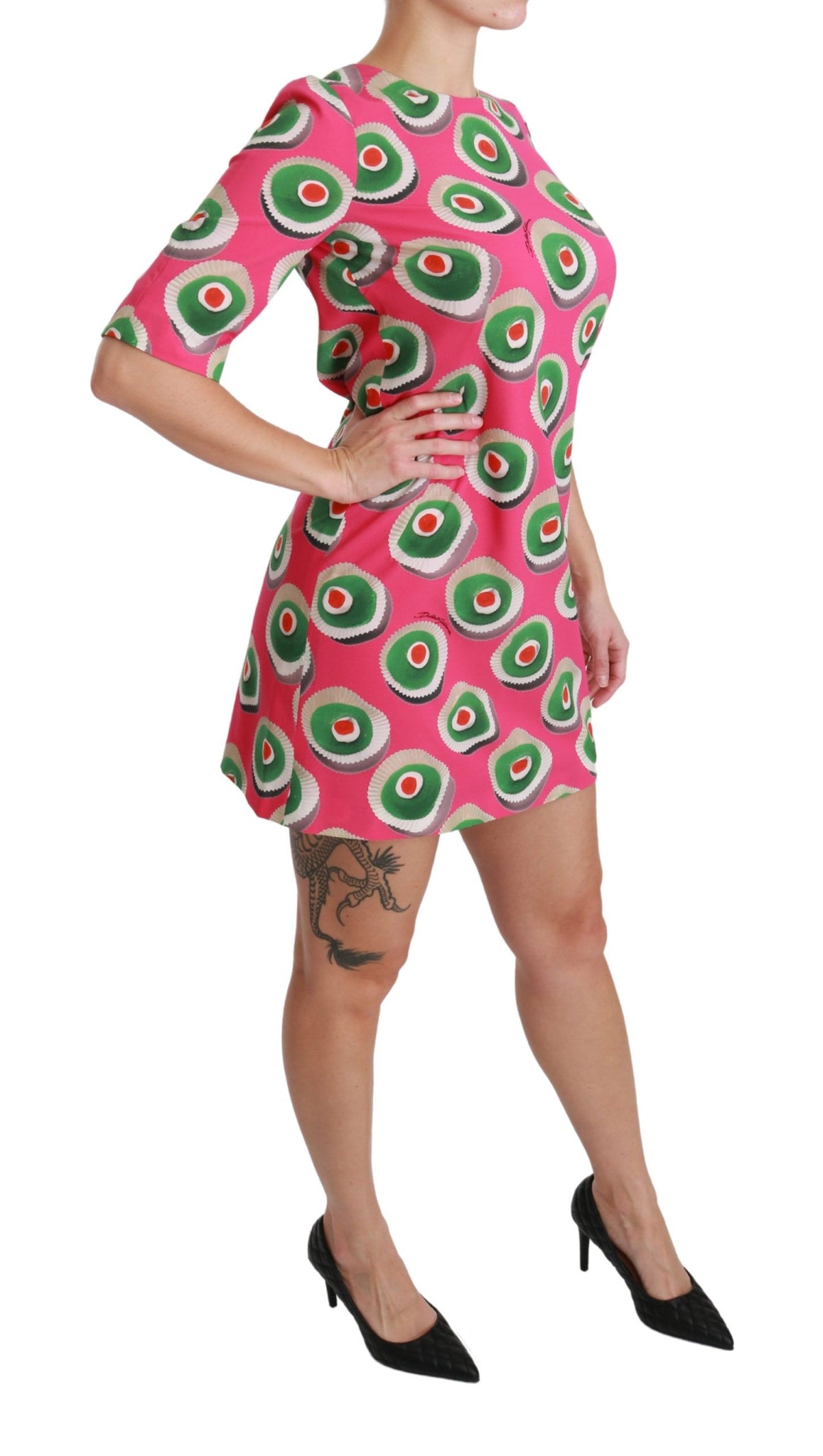 Dolce & Gabbana Pinkes Seiden-Cupcake-Shift-Stretchkleid