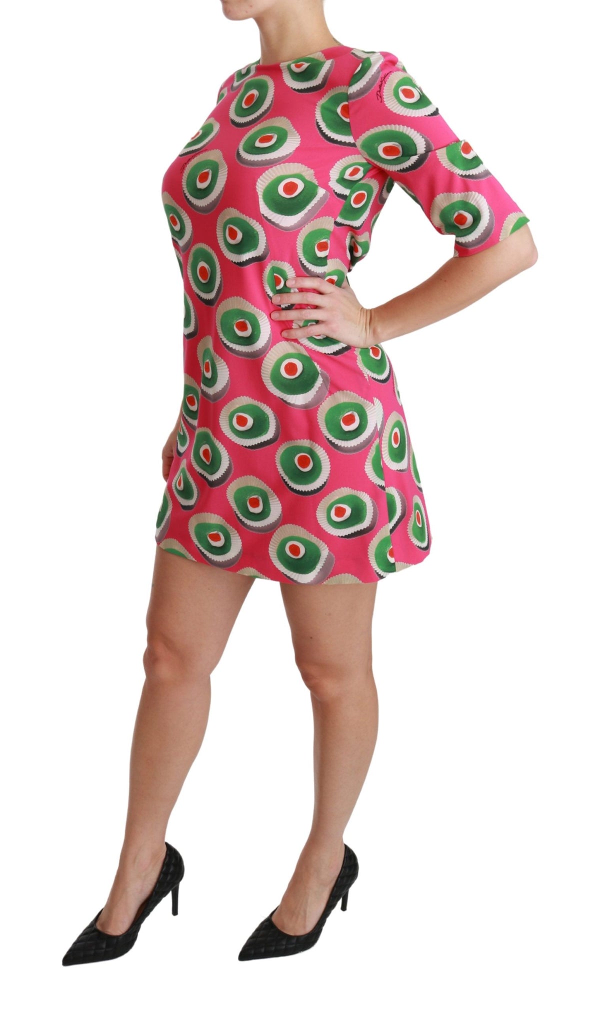 Dolce & Gabbana Pinkes Seiden-Cupcake-Shift-Stretchkleid