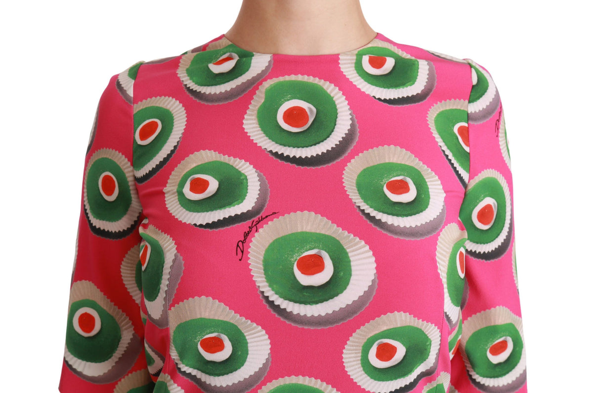 Dolce & Gabbana Pinkes Seiden-Cupcake-Shift-Stretchkleid