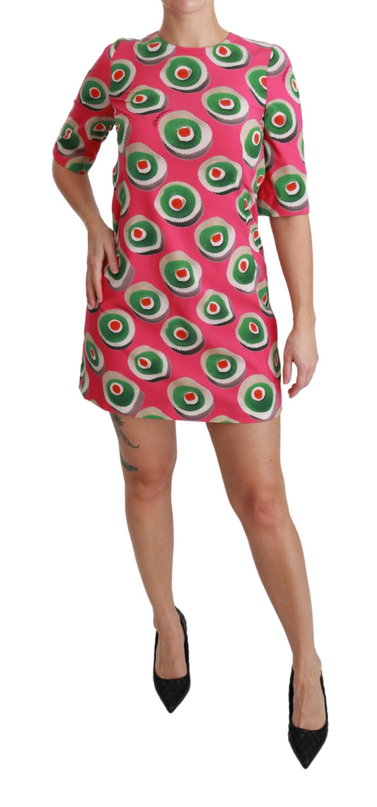 Dolce & Gabbana Pinkes Seiden-Cupcake-Shift-Stretchkleid