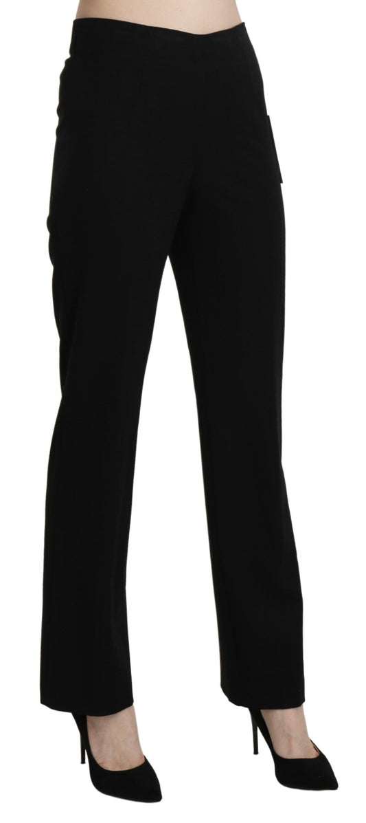 BENCIVENGA Black High Waist Straight Formal Trouser