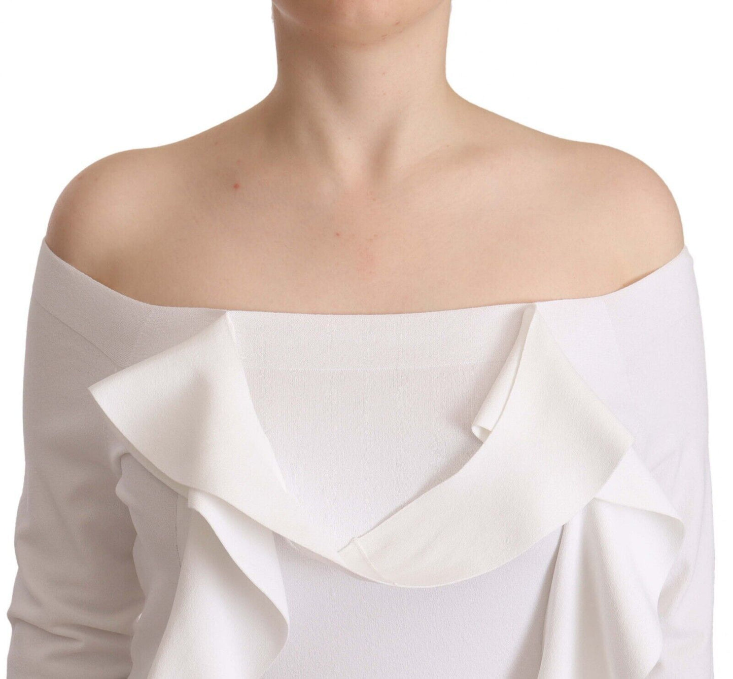 EXTERIOR White Long Sleeves Off Shoulder Women Top Blouse