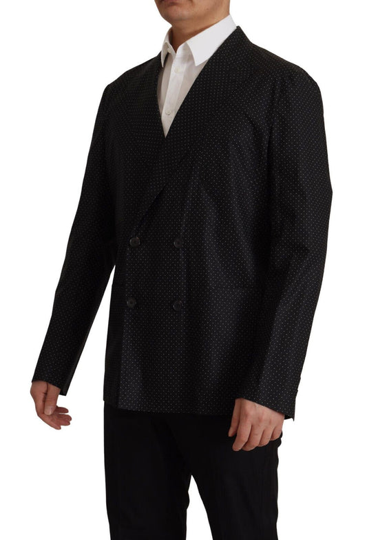 Dolce & Gabbana Black Polka Dotted Cotton Blazer