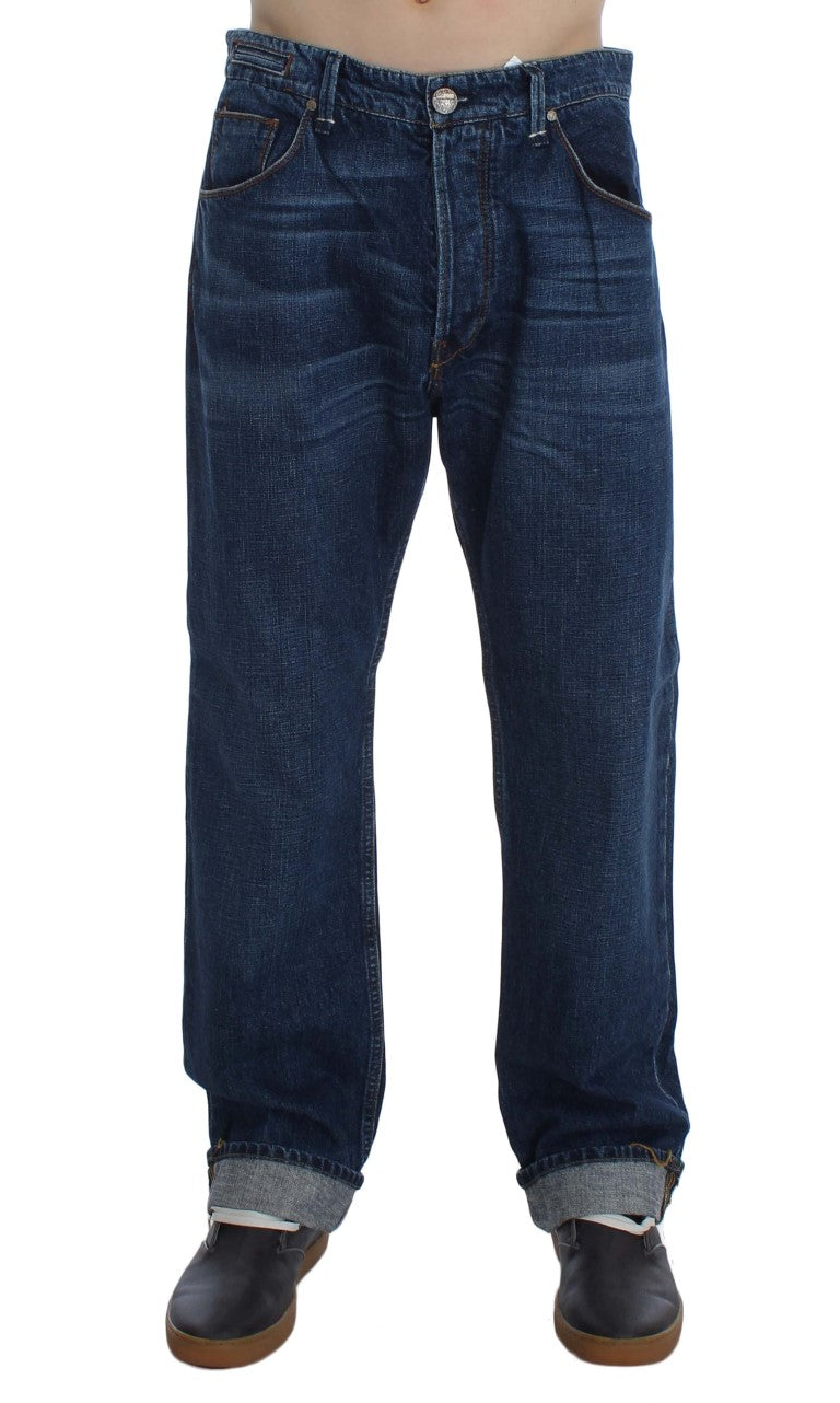Acht Blue Wash Cotton Loose Fit Jeans