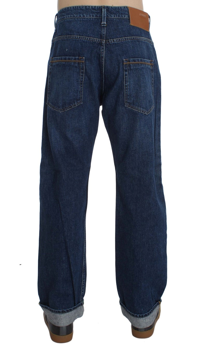 Acht Blue Wash Cotton Loose Fit Jeans