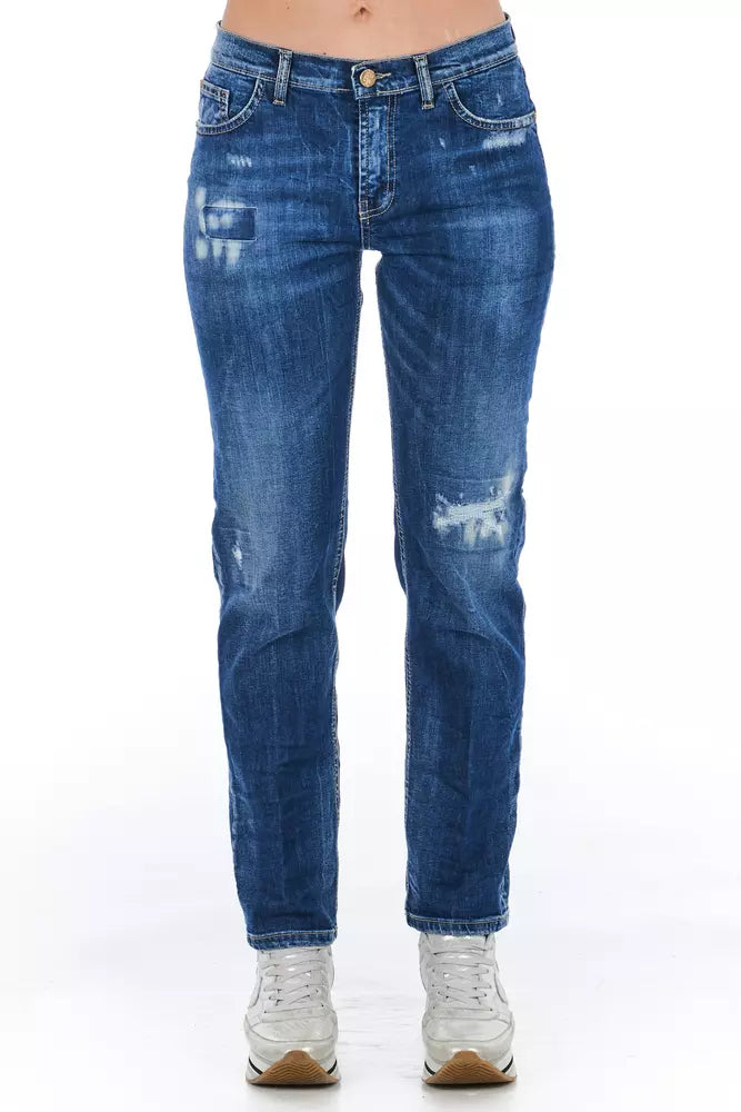 Frankie Morello Blue Cotton Jeans Denim