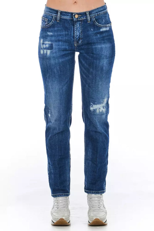 Frankie Morello Blue Cotton Jeans Denim